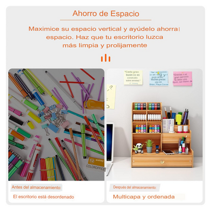 Organizador para Escritorio de Madera